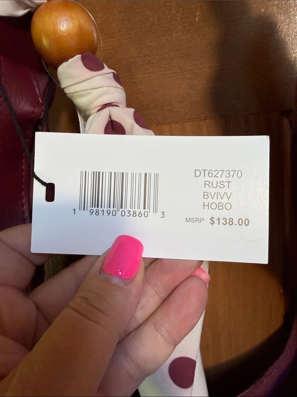 Steve Madden Bfreya Hobo Bag in Rust Wine